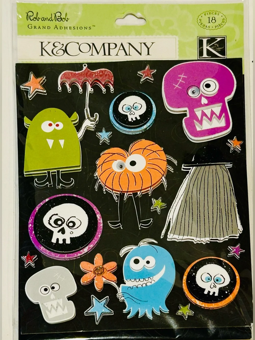 Halloween Skull Fake Book Box Gothic + Sticker Lot & More